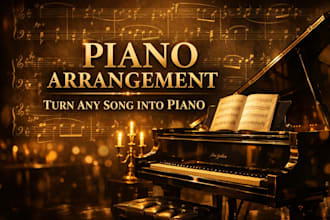 create a professional piano or instrumental arrangement from your song or audio