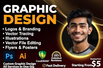 do graphic design, adobe photoshop, adobe illustrator and coreldraw