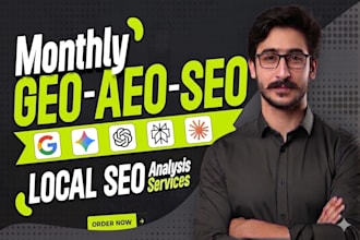 do monthly website GEO, aeo, local SEO, backlinks building for ai search ranking