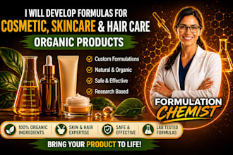 cosmetics formulation and medicinal products skincare, hair care products