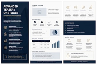 create a one pager in investment banking style