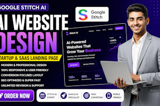 design your google stitch ai website landing page startup saas UI design
