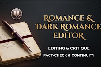 edit your romance novel, dark romance, manuscript critique and fact check