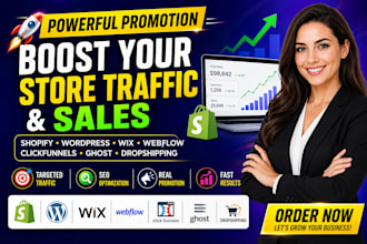 do promotion shopify wordpress webflow wix click funnels ghost dropshipping