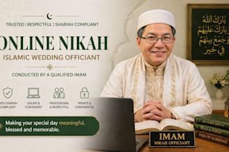 officiate your online nikah ceremony on zoom with certificate