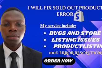 fix shopify bugs, sold out issues, and store errors