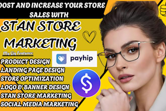 setup stan store stan store marketing  digital product payhip and store design