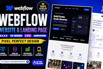 design webflow website landing page saas UX cms animation pixel perfect design