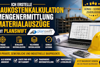 baukostenkalkulation, mengenermittlung, materialauszuge mit planswift