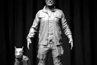 sculpt 3d high poly character,action figurine,hard surface accessories for print