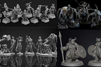 sculpt a detailed custom 3d miniature, character