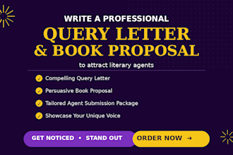 write professional winning query letter book proposal to attract literary agents