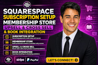 squarespace subscription membership store upsell cross sell and booking setup