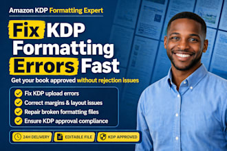fix amazon kdp formatting errors for kindle and paperback fast