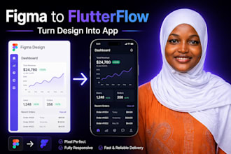 convert your figma design to flutterflow mobile app, bespoke flutter UI