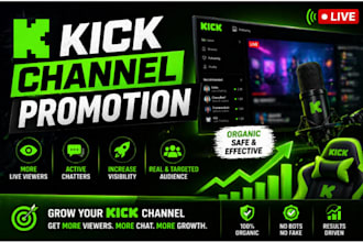 grow your kick channel organically, follower, live viewers, chatters