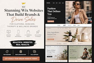 design wix website for clothing, skincare, therapy, wellness, spa brands