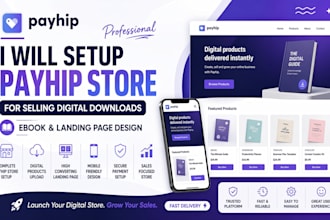 setup payhip store for selling digital downloads ebook landing page design