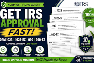 prepare form 1023, 1023ez, form 990, 990ez filings