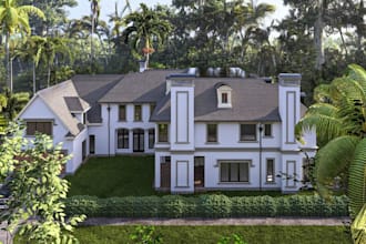 remodel house exterior, 3d rendering, design 3d plan from 2d, interior layout