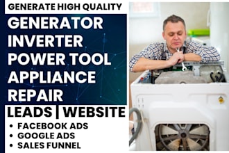 generate generator, inverter, power tool, appliance repair lead build website