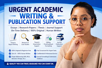 urgent essay writing, academic writing services and journal publication support