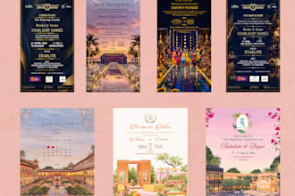 design modern indian wedding invitations, e invites and save the date cards