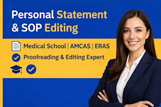 expertly edit amcas, aacomas, and tmdsas medical school personal statement sop