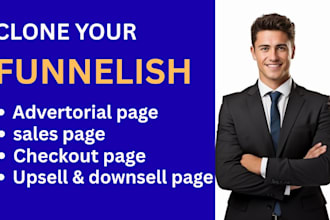 clone advertorial and sales page on funnelish