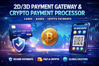 build 2d, 3d payment gateway, payment processor app with multicurrency support