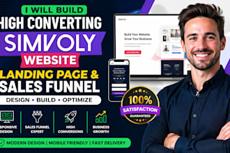design build optimize high converting simvoly website sales funnel for business