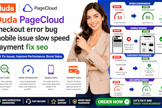 fix duda page cloud checkout errors mobile bugs speed issues SEO problems