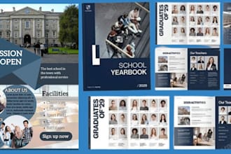 design school yearbook memory book brochure magazine layout photobook