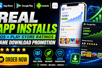 provide real ios app installs, play store installs, ratings and game installs