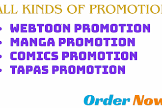 do promotion on webtoons, comics, amazon books promotion
