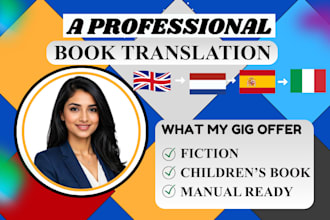 expertly translate your book into spanish, french, and italian