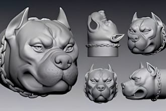 sculpt custom realistic 3d dog model portrait 3d pet design stl for 3d printing