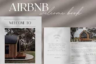 design a custom airbnb welcome book or vacation rental website guest guide book