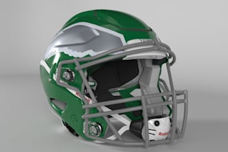 create realistic NFL nfc east football helmet 3d models with pbr textures