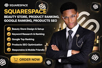 redesign squarespace website, skin care website, spa website, cosmetic website