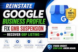 reinstate google business profile, fix gmb suspension, recover gbp listing