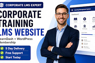 build corporate training lms wordpress  membership website