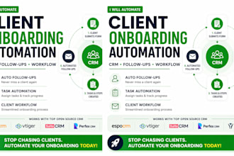automate client onboarding follow up using espocrm vtiger twenty suitecrm perfex