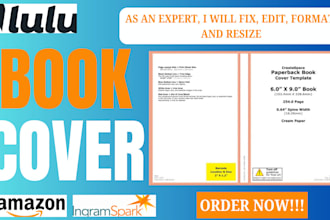 fix, format and resize rejected book cover design, book cover, paperback cover