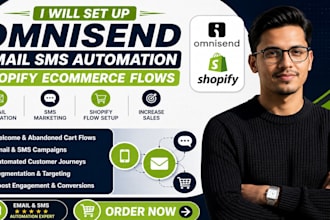 setup omnisend email automation sms marketing shopify ecommerce flows