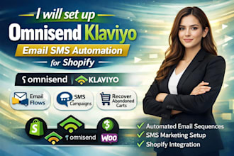 setup omnisend email automation sms marketing shopify ecommerce flows