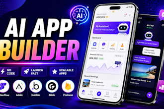 build ai mobile app, no code app in flutterflow app, adalo app, bubble io mvp