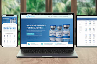 peptide website design research peptide store woocommerce peptide website