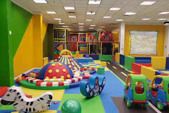 design realistic 3d kids room, nursery or playroom and playground design