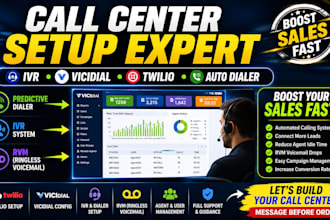 setup outbound IVR predictive dialer auto dialer twilio vicidial rvm sales leads